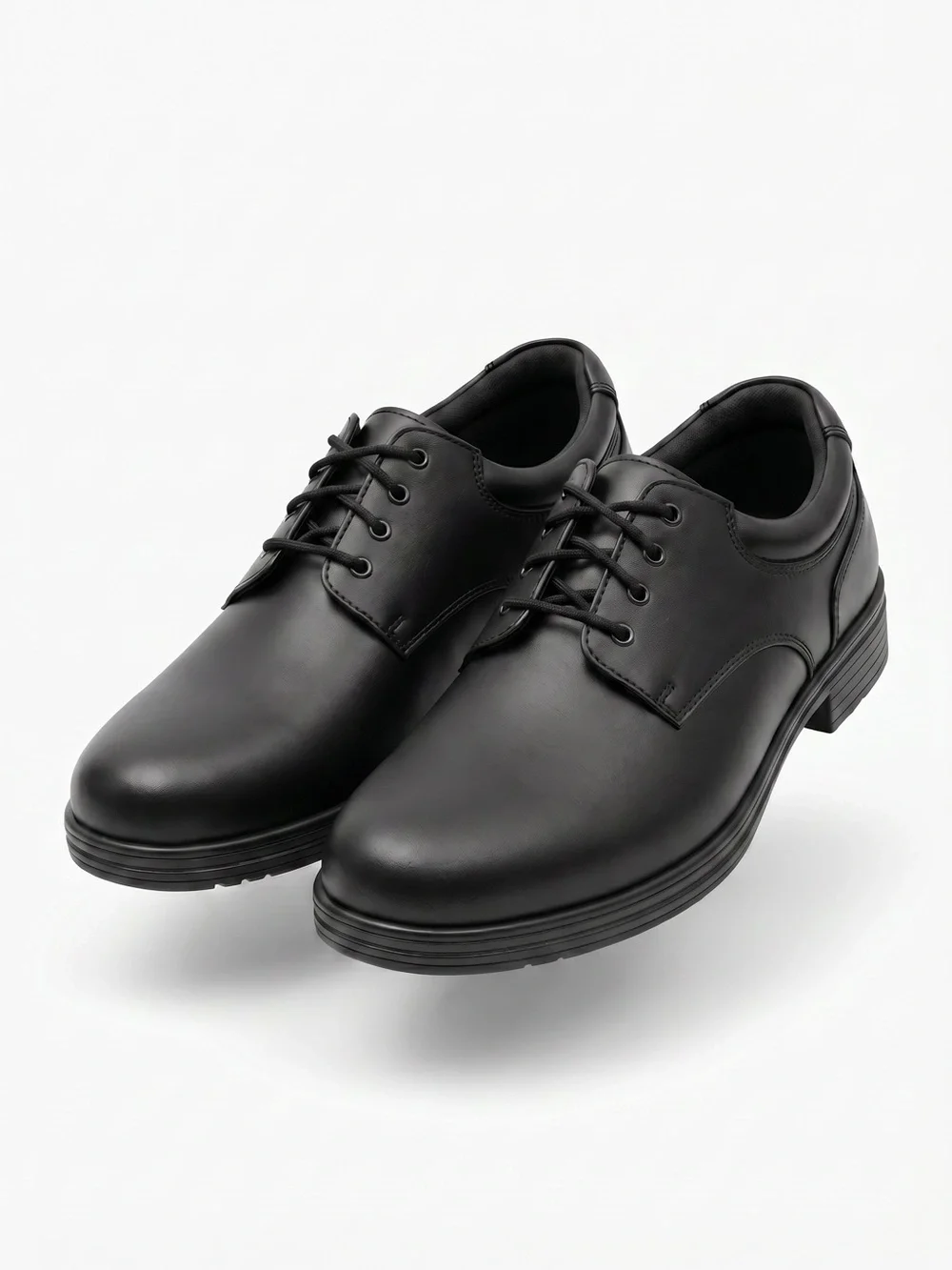 Boys Deer Stags Black Faux Leather Blazing Lace-Up Dress Shoes 7M